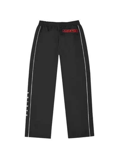 Godspeed Drawstring Graphic Track Pants In Black