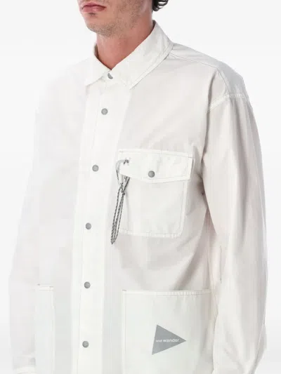 And Wander Flap-pocket Overshirt In White