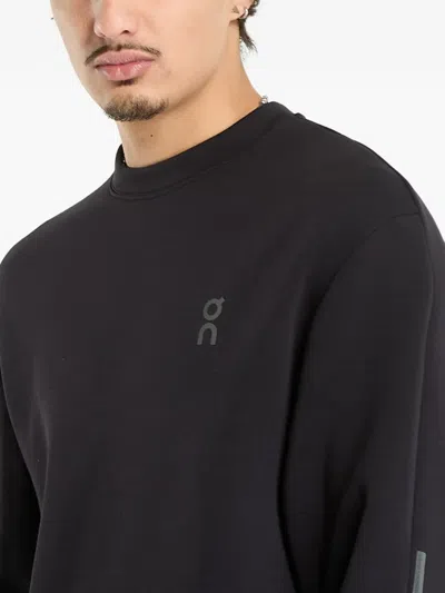 On Focus Tech Crew Sweatshirt In Black