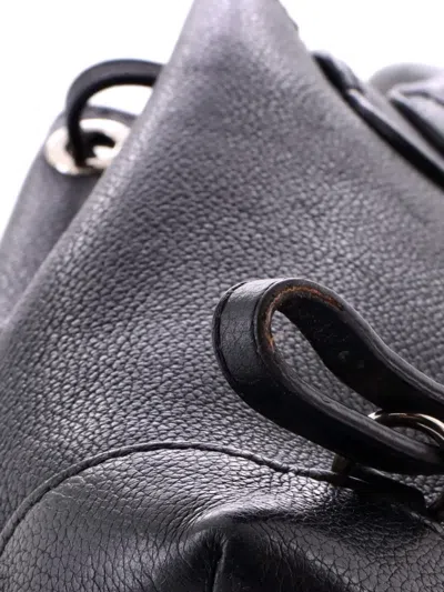 Pre-owned Louis Vuitton Lockme Leather Mini Backpack In Black
