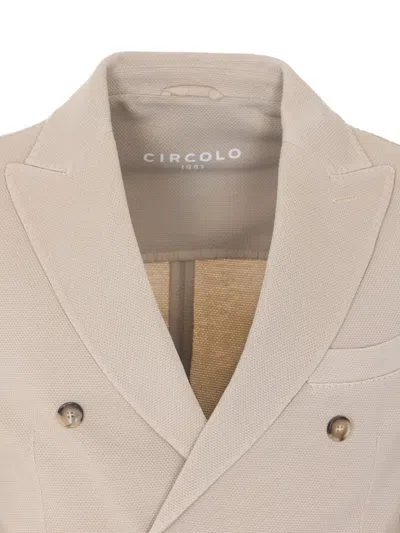Circolo 1901 Double-breasted Button Jacket In Neutral