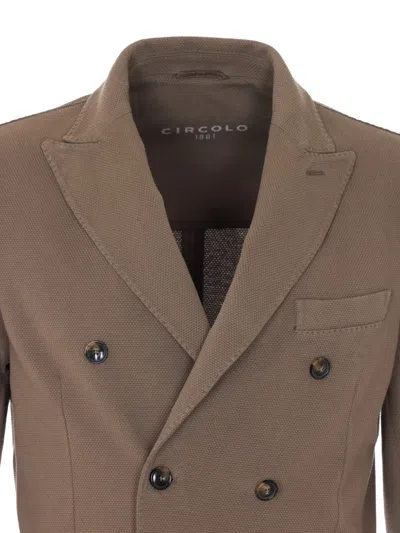 Circolo 1901 Double-breasted Button Jacket In Brown