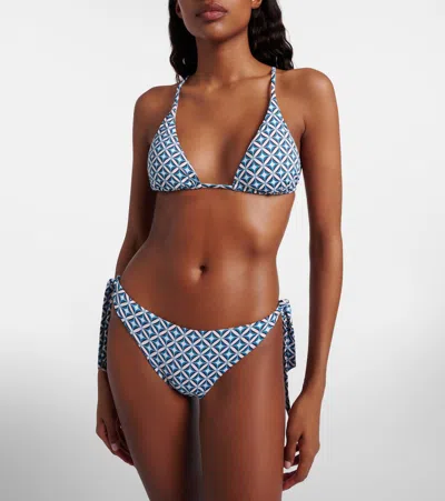 Max Mara Baobab Printed Bikini In Blue