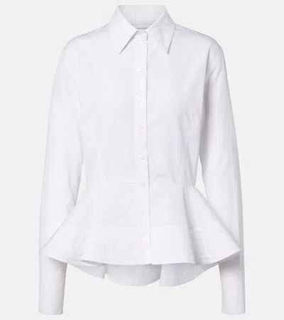 Stella Mccartney Womens Pure White Peplum-waist Tailored Cotton Shirt