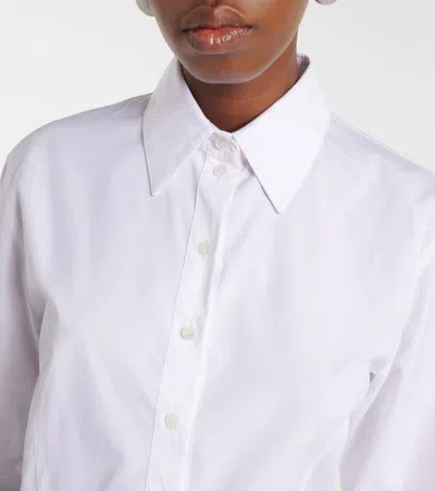 Stella Mccartney Womens Pure White Peplum-waist Tailored Cotton Shirt