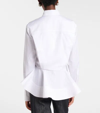 Stella Mccartney Womens Pure White Peplum-waist Tailored Cotton Shirt