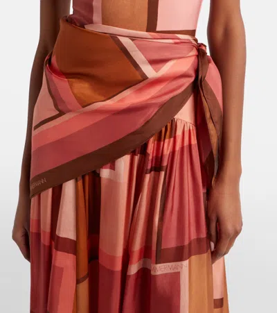 Zimmermann Como Printed Silk Maxi Skirt In Multi