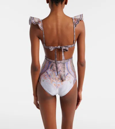 Zimmermann Como Cutout Printed Swimsuit In Multi