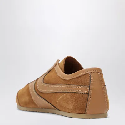 Dries Van Noten Women Beige Low-top Sneakers With Two-tone Lace-up In Suede Woman In Brown