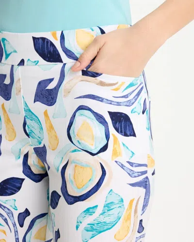 Chico's Brigitte Slim Handpainted Pull-on Capri In Blue