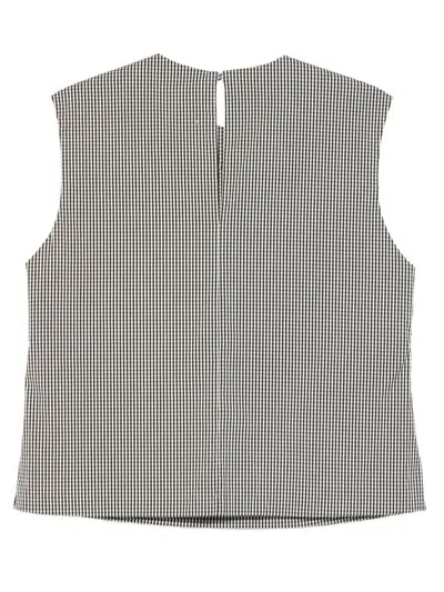 Incotex Edith Sleeveless Top Check Pattern Back In Gray