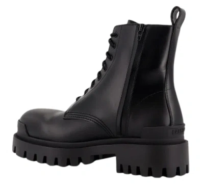 Balenciaga Leather Boots With Maxi Rubber Sole In Black