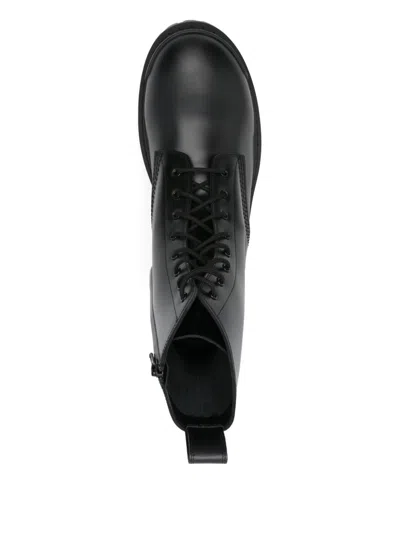 Balenciaga Leather Boots With Maxi Rubber Sole In Black