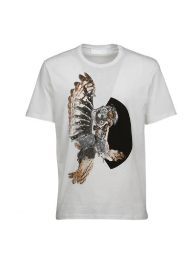 Shop Neil Barrett Bird Print T-shirt In White+bk