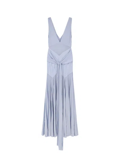 Self-portrait Abito Lungo Celeste Con Schiena Scoperta Self Portrait In Blue