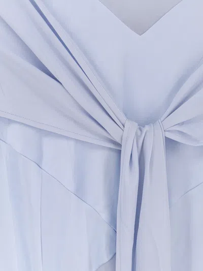 Self-portrait Abito Lungo Celeste Con Schiena Scoperta Self Portrait In Blue