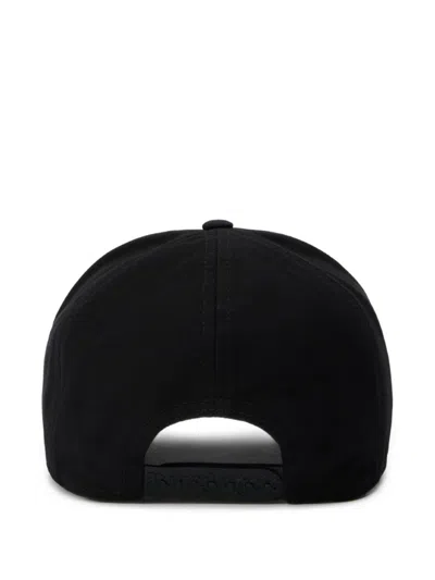 Palm Angels Logo Baseball Cap Curved Brim Design In Black
