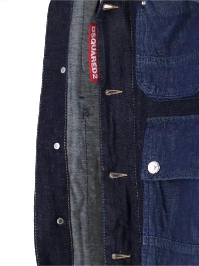 Dsquared2 Denim Cargo Jacket In Blue