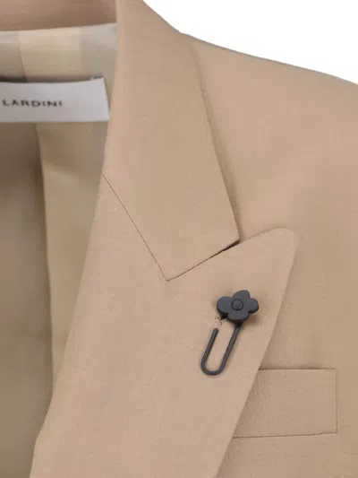 Lardini Double-breasted Blazer In Brown