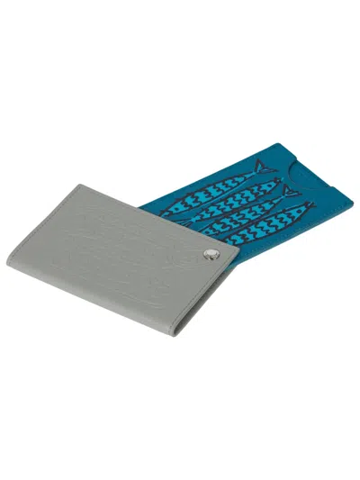Paul Smith Sardines Embossed Card Holder In Gray