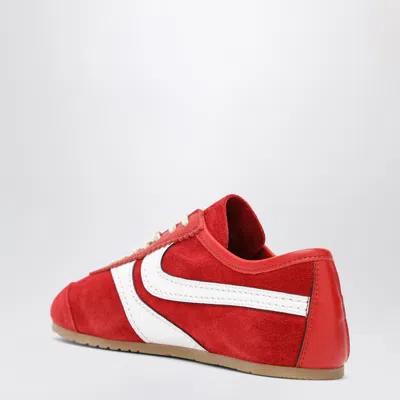 Dries Van Noten 70s Marathon Spirit Suede Low-top Sneakers In Red
