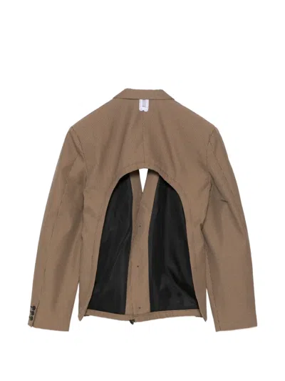 Prototypes Open Back Blazer In Brown