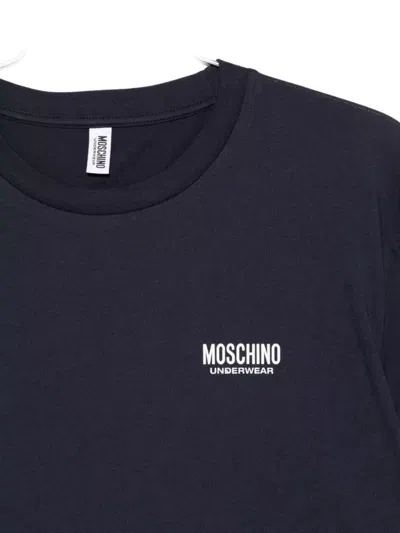 Moschino Crew Neck Straight Cut T-shirt Short Sleeves In Blue