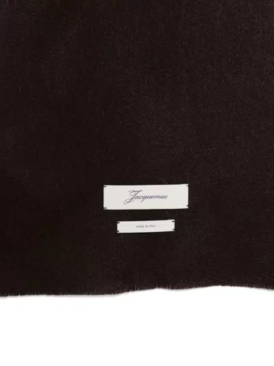 Jacquemus Rectangular Scarf Soft Texture Design In Brown