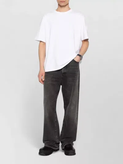 Canada Goose Short Sleeve Crew Neck T-shirt With Rib-knit In White