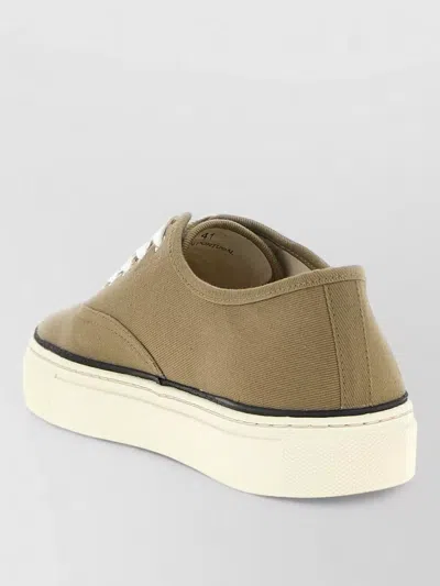 Jacquemus Cotton Low-top Sneakers With Embroidered Logo In Brown