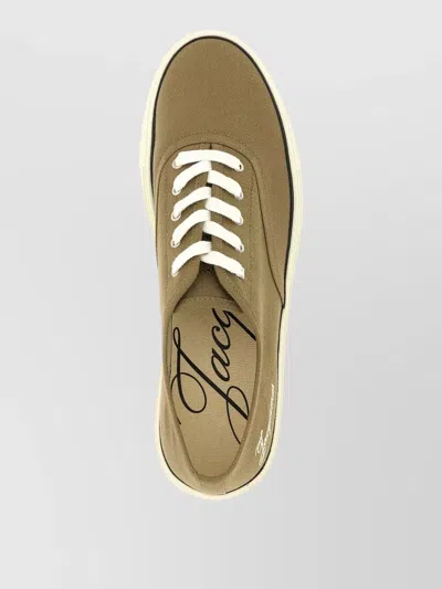 Jacquemus Cotton Low-top Sneakers With Embroidered Logo In Brown