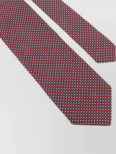 Lanvin Slim Tie Circle Dot Motif Design In Burgundy