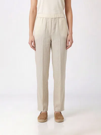 Aspesi Drawstring Linen Pants In Brown