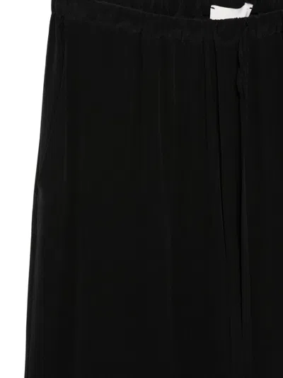 Alysi Silk Drawstring Wide-leg In Black