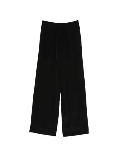 Alysi Silk Drawstring Wide-leg In Black