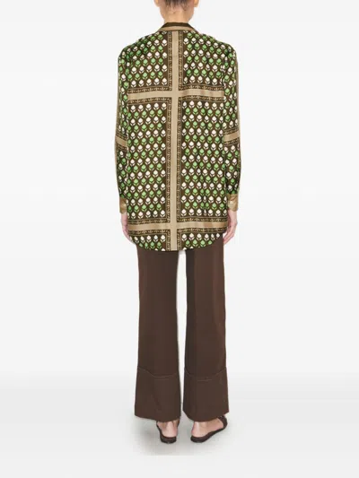 Tory Burch Printed Silk Shirt In Multi