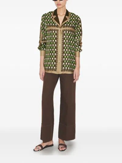 Tory Burch Printed Silk Shirt In Multi