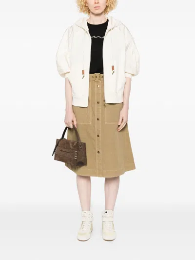 Moncler Drawstring-hood Kangaroo-pocket Jacket In White