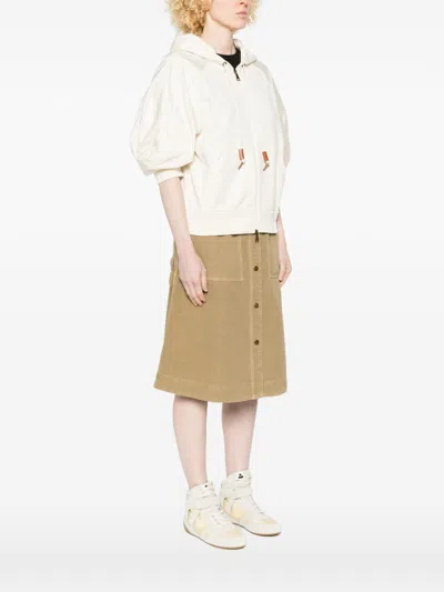 Moncler Drawstring-hood Kangaroo-pocket Jacket In White