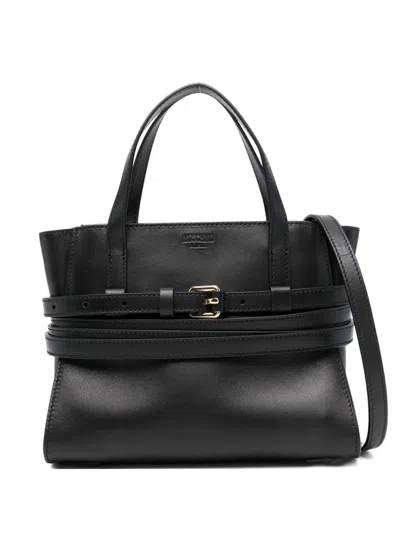 Moschino Structured Sheepskin Shoulder Bag In Black