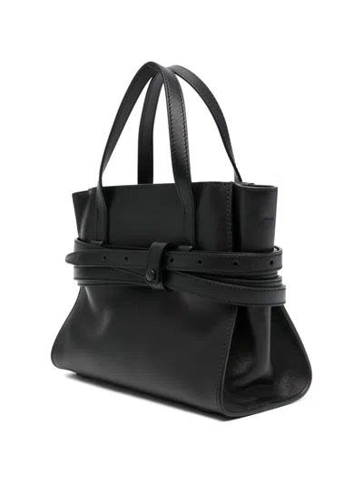 Moschino Structured Sheepskin Shoulder Bag In Black