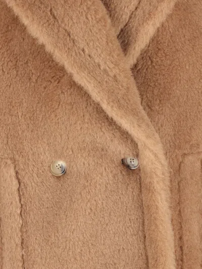 Max Mara Wool Double-breasted Vest In Brown
