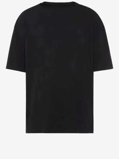 Maison Margiela Classic Black T-shirt With Round Neckline And Short Sleeves In Black