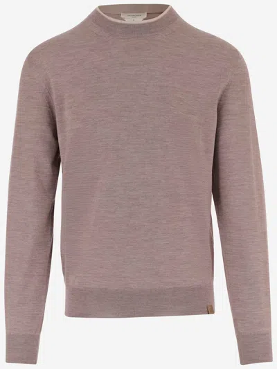 Jacob Cohen Beige-purple Wool Blend Sweater In Brown