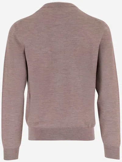 Jacob Cohen Beige-purple Wool Blend Sweater In Brown