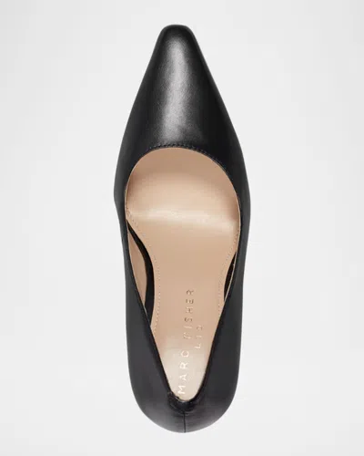 Marc Fisher Ltd Minny Patent Leather Snip Toe Block-heel Pumps In Black