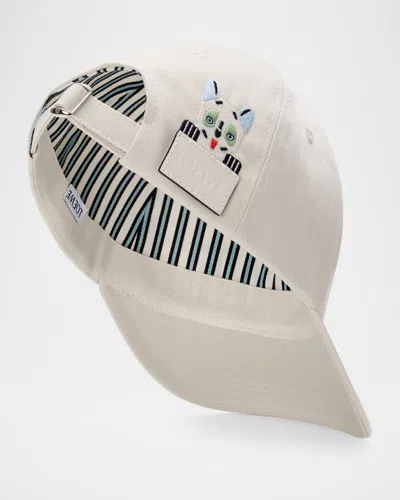 Loewe Louis Wain Logo-embroidered Cotton-twill Baseball Cap In Neutral