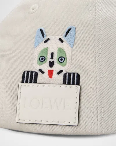 Loewe Louis Wain Logo-embroidered Cotton-twill Baseball Cap In Neutral