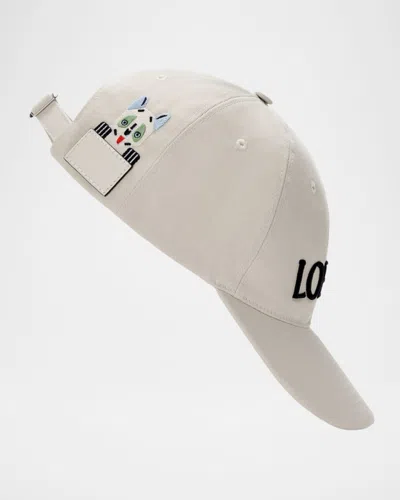 Loewe Louis Wain Logo-embroidered Cotton-twill Baseball Cap In Neutral