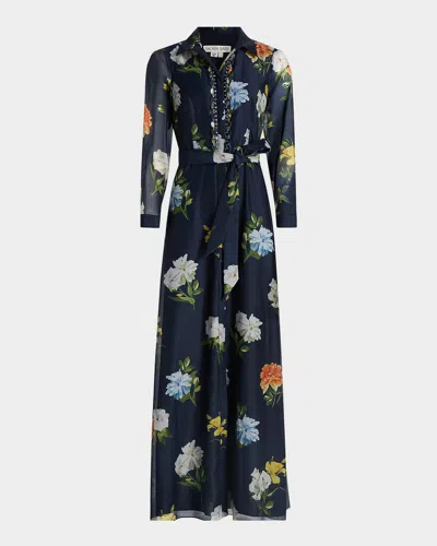 Sachin & Babi Semi-sheer Wildflower Embellished Addison Gown In Multi